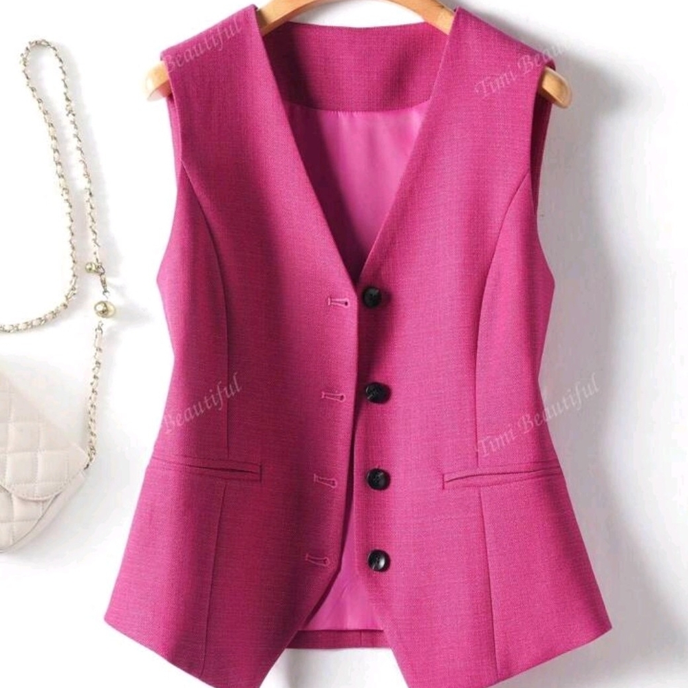 SHEIN Fuchsia Sleeveless Vest
